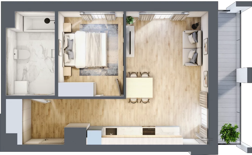 2 pokoje, mieszkanie 45,34 m², piętro 10, oferta nr A/A11-8-87, Gemini G-7, Kielce, Centrum, ul. Górna 7