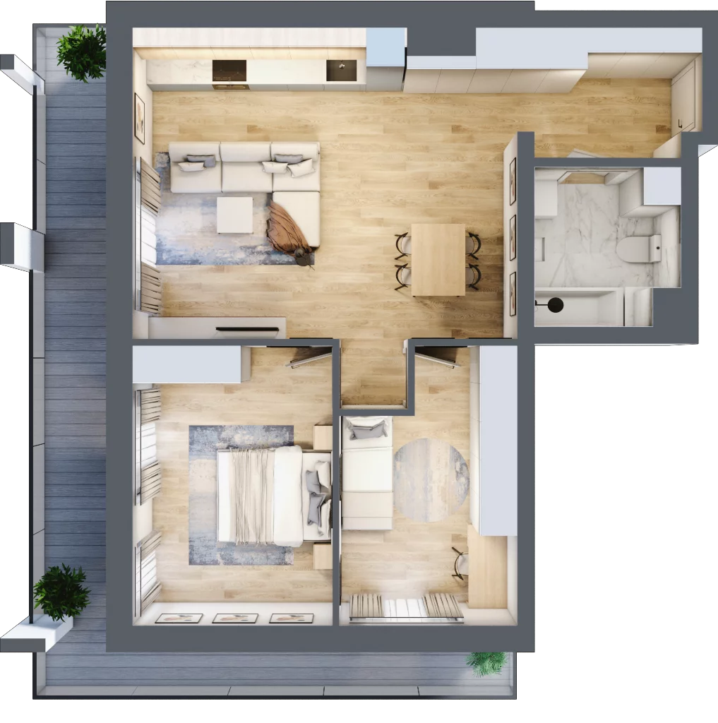 3 pokoje, mieszkanie 65,45 m², piętro 1, oferta nr B/B2-8-95, Gemini G-7, Kielce, Centrum, ul. Górna 7