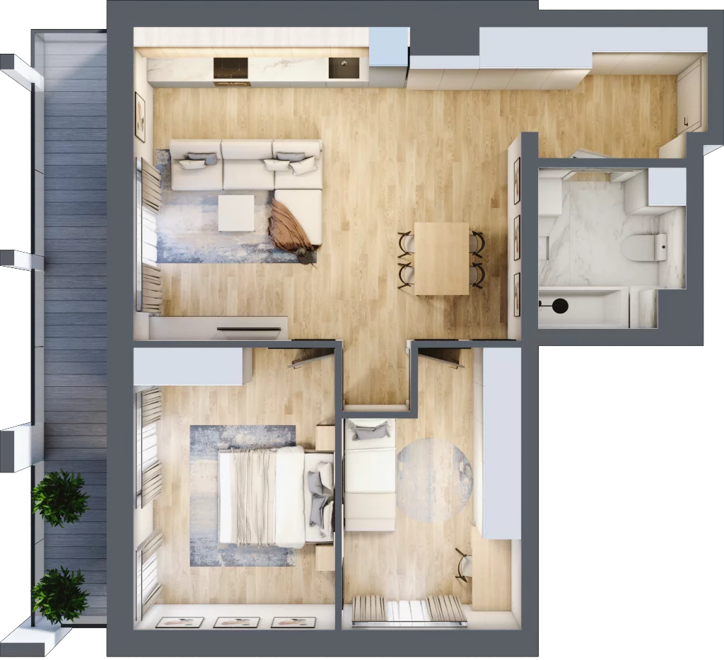3 pokoje, mieszkanie 65,45 m², piętro 2, oferta nr B/B3-8-105, Gemini G-7, Kielce, Centrum, ul. Górna 7