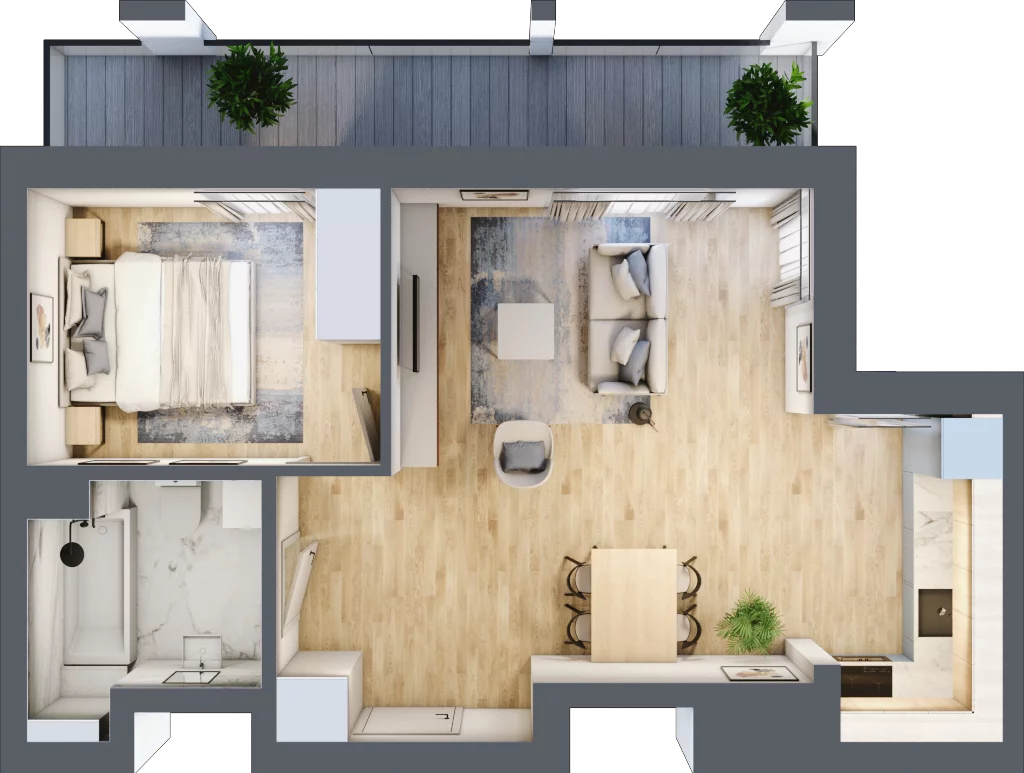 2 pokoje, mieszkanie 44,22 m², piętro 3, oferta nr B/B4-3-110, Gemini G-7, Kielce, Centrum, ul. Górna 7