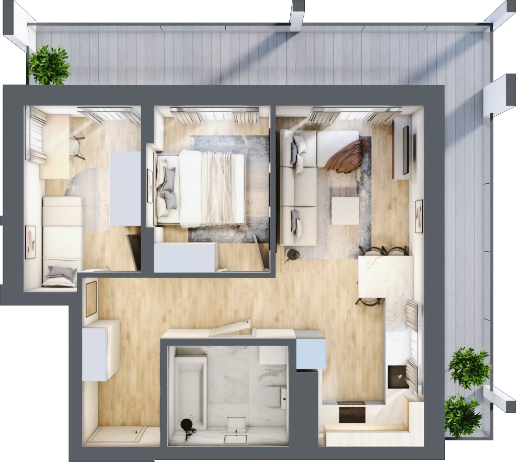 3 pokoje, mieszkanie 48,71 m², piętro 4, oferta nr B/B5-2-119, Gemini G-7, Kielce, Centrum, ul. Górna 7