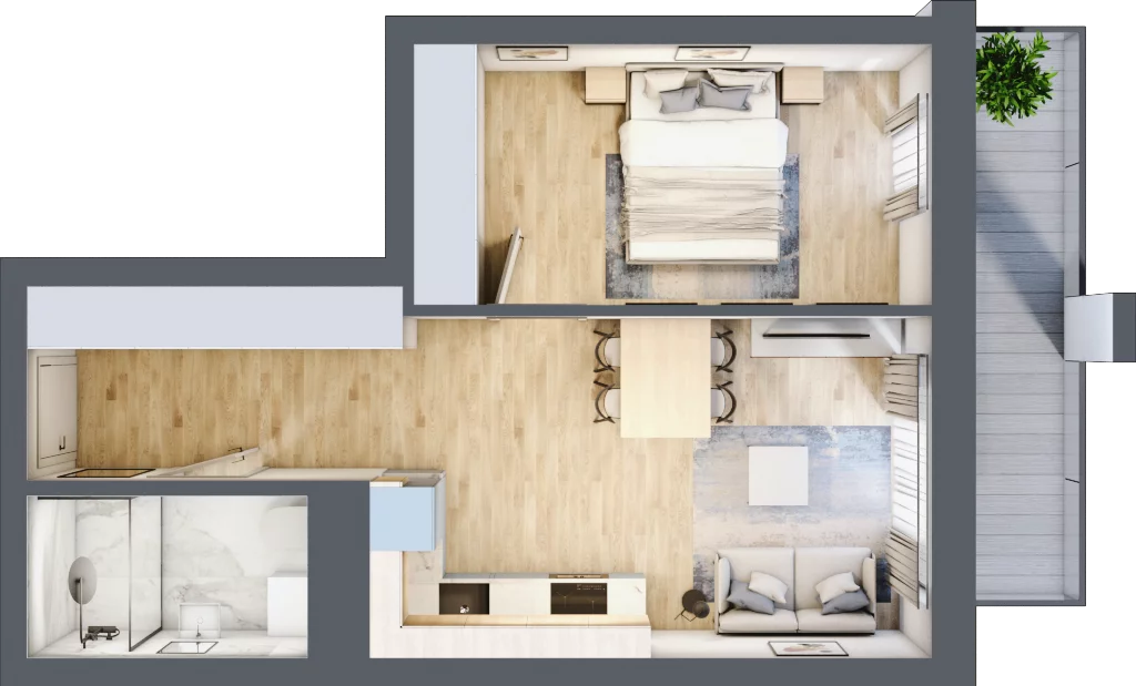 2 pokoje, mieszkanie 38,73 m², piętro 4, oferta nr B/B5-5-122, Gemini G-7, Kielce, Centrum, ul. Górna 7