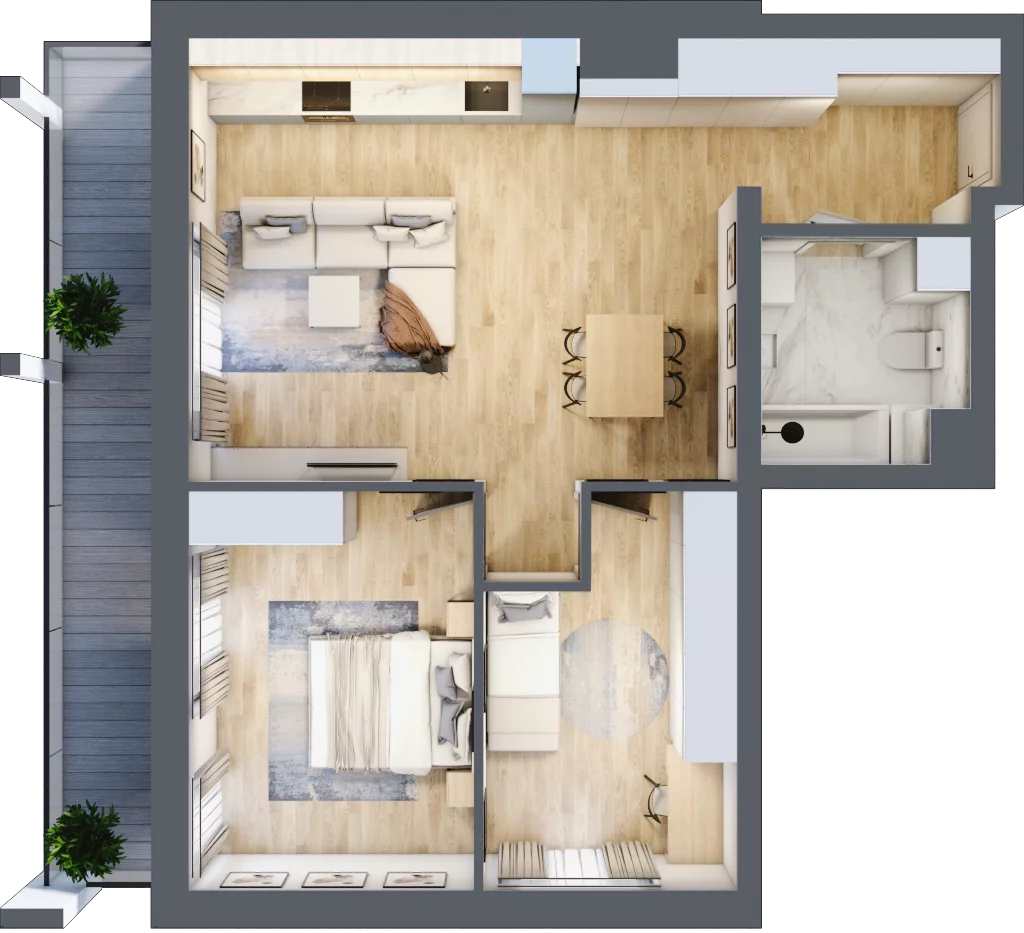 3 pokoje, mieszkanie 65,45 m², piętro 4, oferta nr B/B5-8-125, Gemini G-7, Kielce, Centrum, ul. Górna 7