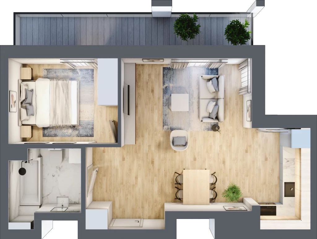 2 pokoje, mieszkanie 44,22 m², piętro 5, oferta nr B/B6-3-130, Gemini G-7, Kielce, Centrum, ul. Górna 7
