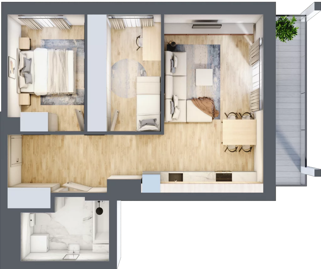 3 pokoje, mieszkanie 54,27 m², piętro 5, oferta nr B/B6-4-131, Gemini G-7, Kielce, Centrum, ul. Górna 7