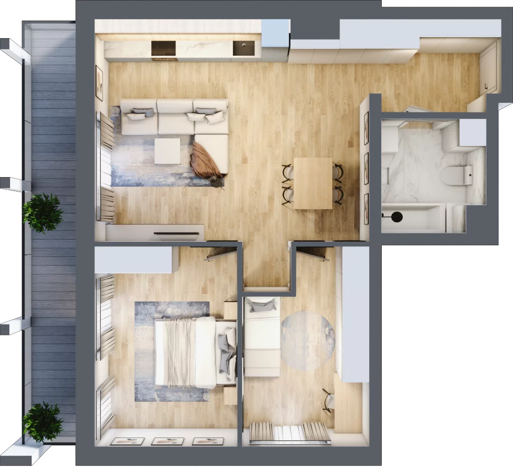 3 pokoje, mieszkanie 65,45 m², piętro 6, oferta nr B/B7-8-145, Gemini G-7, Kielce, Centrum, ul. Górna 7