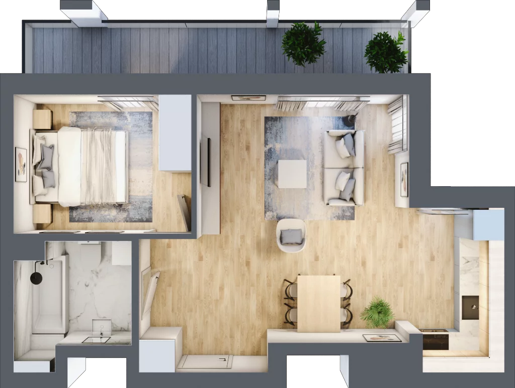 2 pokoje, mieszkanie 44,22 m², piętro 7, oferta nr B/B8-3-150, Gemini G-7, Kielce, Centrum, ul. Górna 7