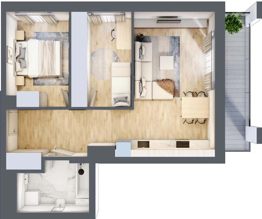 3 pokoje, mieszkanie 54,27 m², piętro 7, oferta nr B/B8-4-151, Gemini G-7, Kielce, Centrum, ul. Górna 7