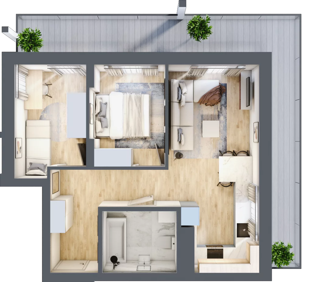 3 pokoje, mieszkanie 48,71 m², piętro 8, oferta nr B/B9-2-159, Gemini G-7, Kielce, Centrum, ul. Górna 7