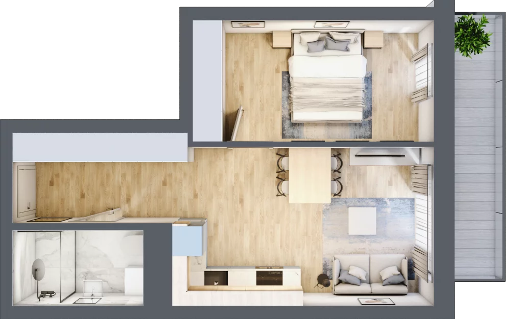 2 pokoje, mieszkanie 38,73 m², piętro 8, oferta nr B/B9-5-162, Gemini G-7, Kielce, Centrum, ul. Górna 7