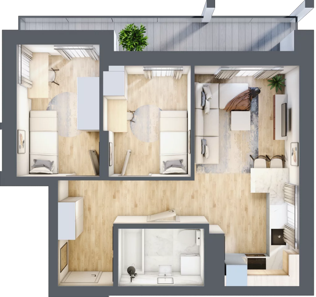 3 pokoje, mieszkanie 45,48 m², piętro 9, oferta nr B/B10-2-169, Gemini G-7, Kielce, Centrum, ul. Górna 7