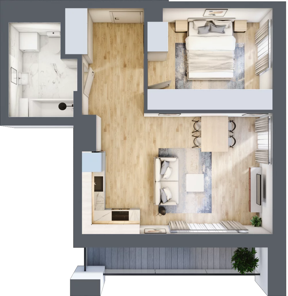 2 pokoje, mieszkanie 46,05 m², piętro 9, oferta nr B/B10-4-171, Gemini G-7, Kielce, Centrum, ul. Górna 7