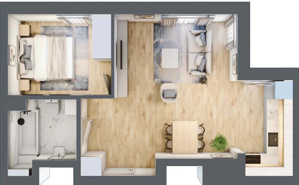 2 pokoje, mieszkanie 44,22 m², piętro 10, oferta nr B/B11-3-180, Gemini G-7, Kielce, Centrum, ul. Górna 7