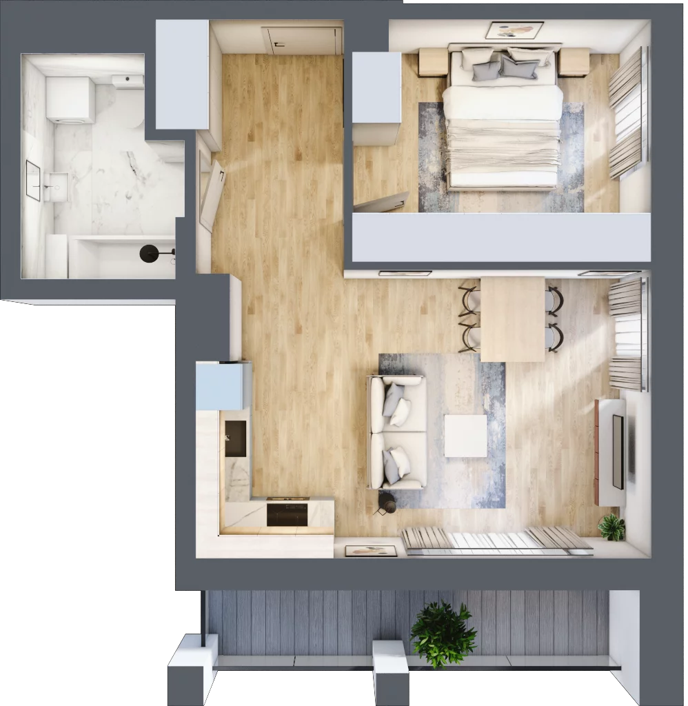 2 pokoje, mieszkanie 46,05 m², piętro 10, oferta nr B/B11-4-181, Gemini G-7, Kielce, Centrum, ul. Górna 7