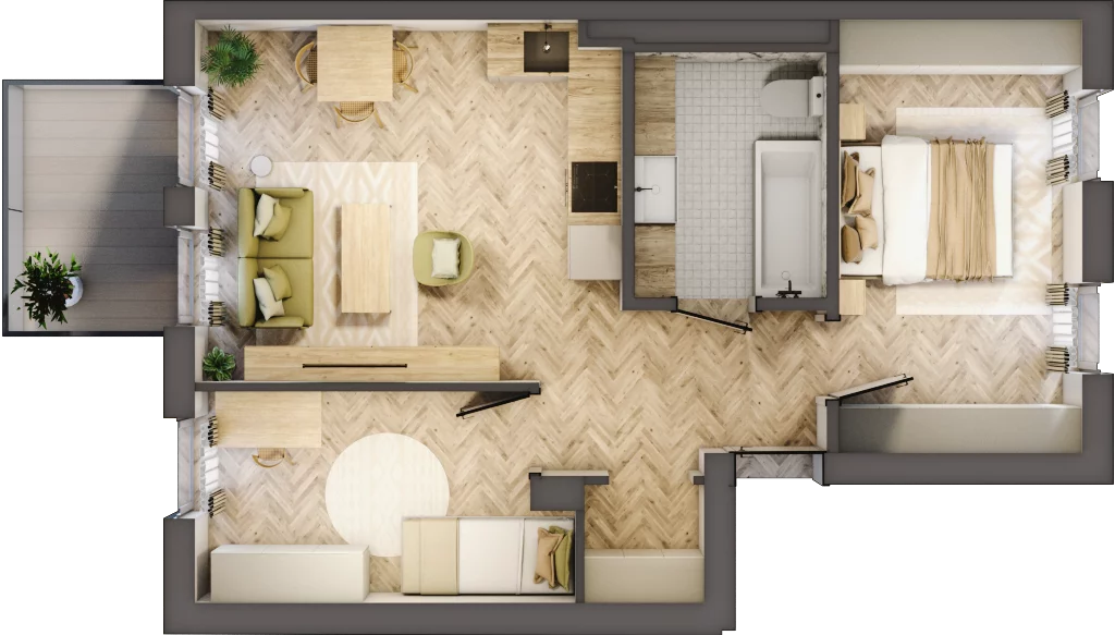 3 pokoje, mieszkanie 50,00 m², piętro 2, oferta nr J2, Sowia, Kraków, Łagiewniki-Borek Fałęcki, ul.  Sowia