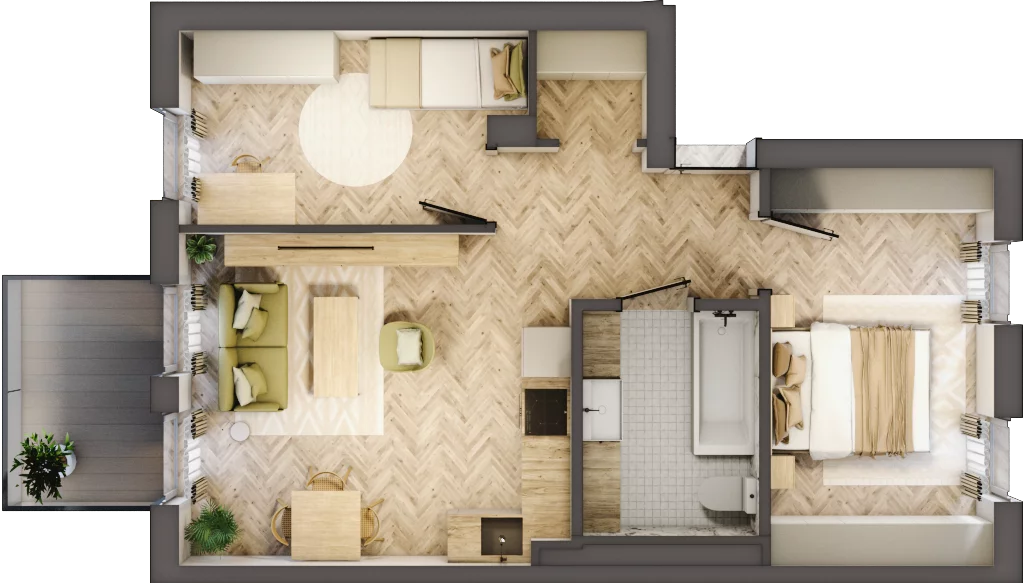 3 pokoje, mieszkanie 50,00 m², piętro 2, oferta nr G2, Sowia, Kraków, Łagiewniki-Borek Fałęcki, ul.  Sowia