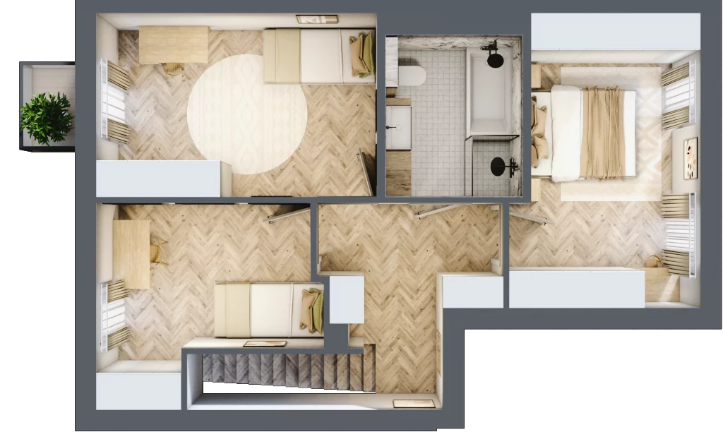 5 pokoi, mieszkanie 107,20 m², parter, oferta nr H1, Sowia, Kraków, Łagiewniki-Borek Fałęcki, ul.  Sowia