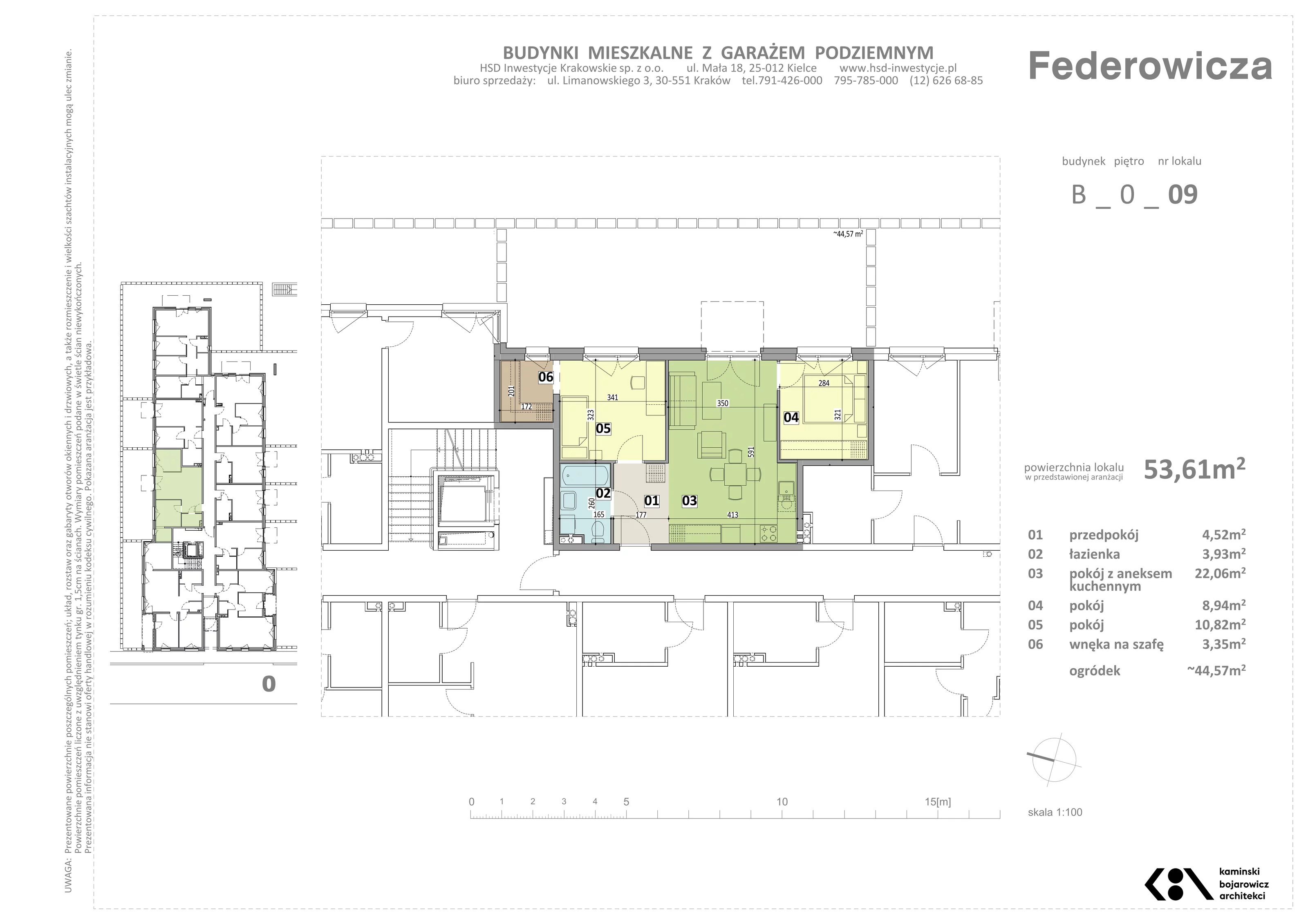 Mieszkanie 53,61 m², parter, oferta nr B/9, Federowicza – Ruczaj Park, Kraków, Dębniki, Skotniki, ul. Federowicza