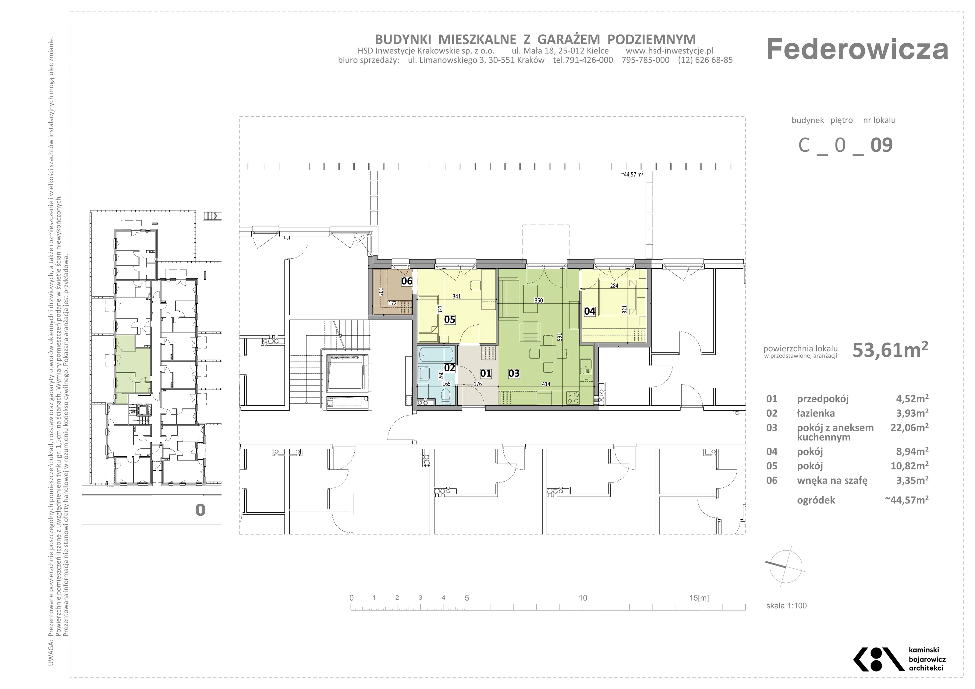 Mieszkanie 53,61 m², parter, oferta nr C/9, Federowicza – Ruczaj Park, Kraków, Dębniki, Skotniki, ul. Federowicza