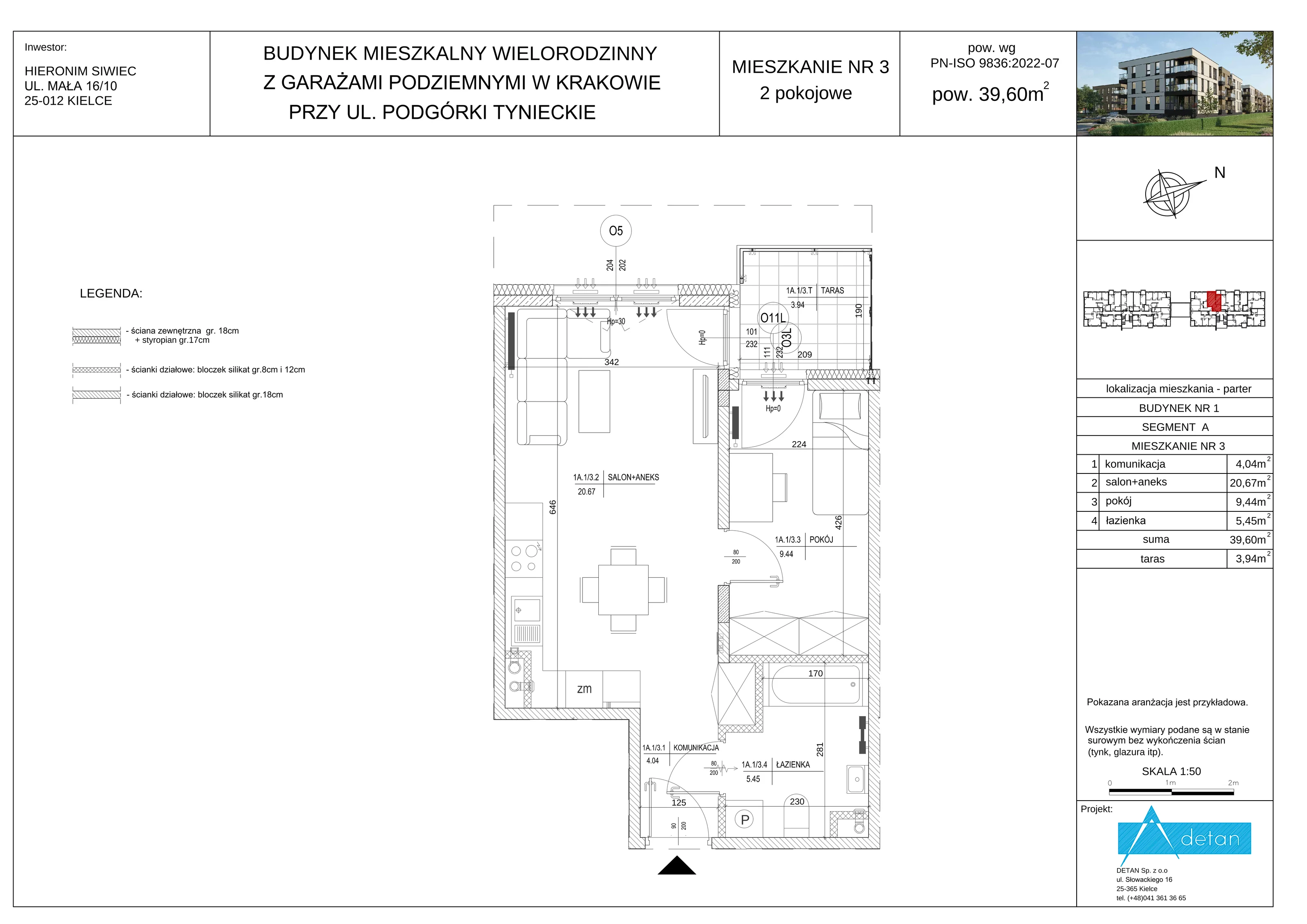 2 pokoje, mieszkanie 39,60 m², parter, oferta nr A-3, Podgórki Tynieckie, Kraków, Dębniki, ul. Podgórki Tynieckie