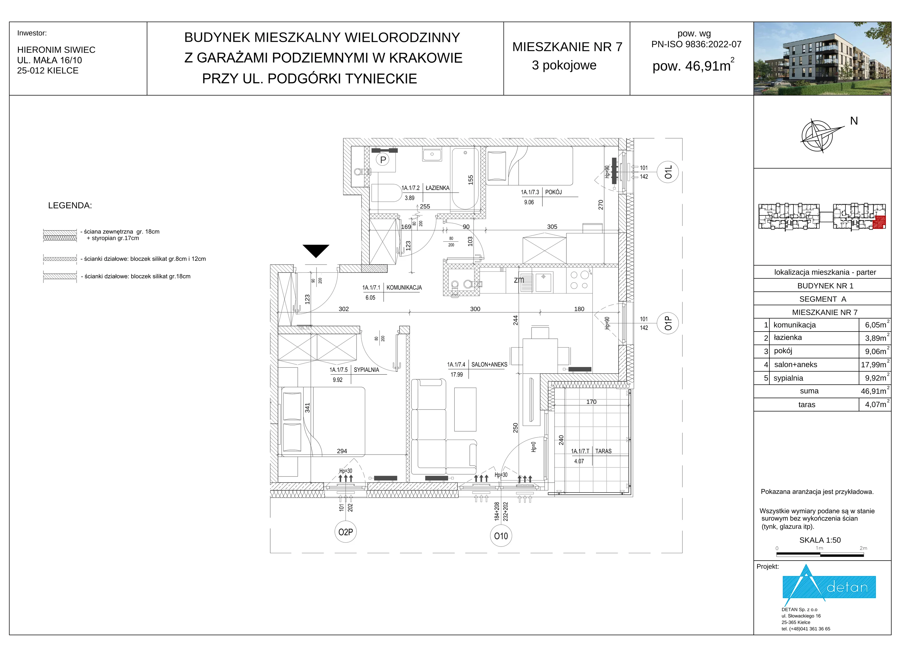 3 pokoje, mieszkanie 46,91 m², parter, oferta nr A-7, Podgórki Tynieckie, Kraków, Dębniki, ul. Podgórki Tynieckie