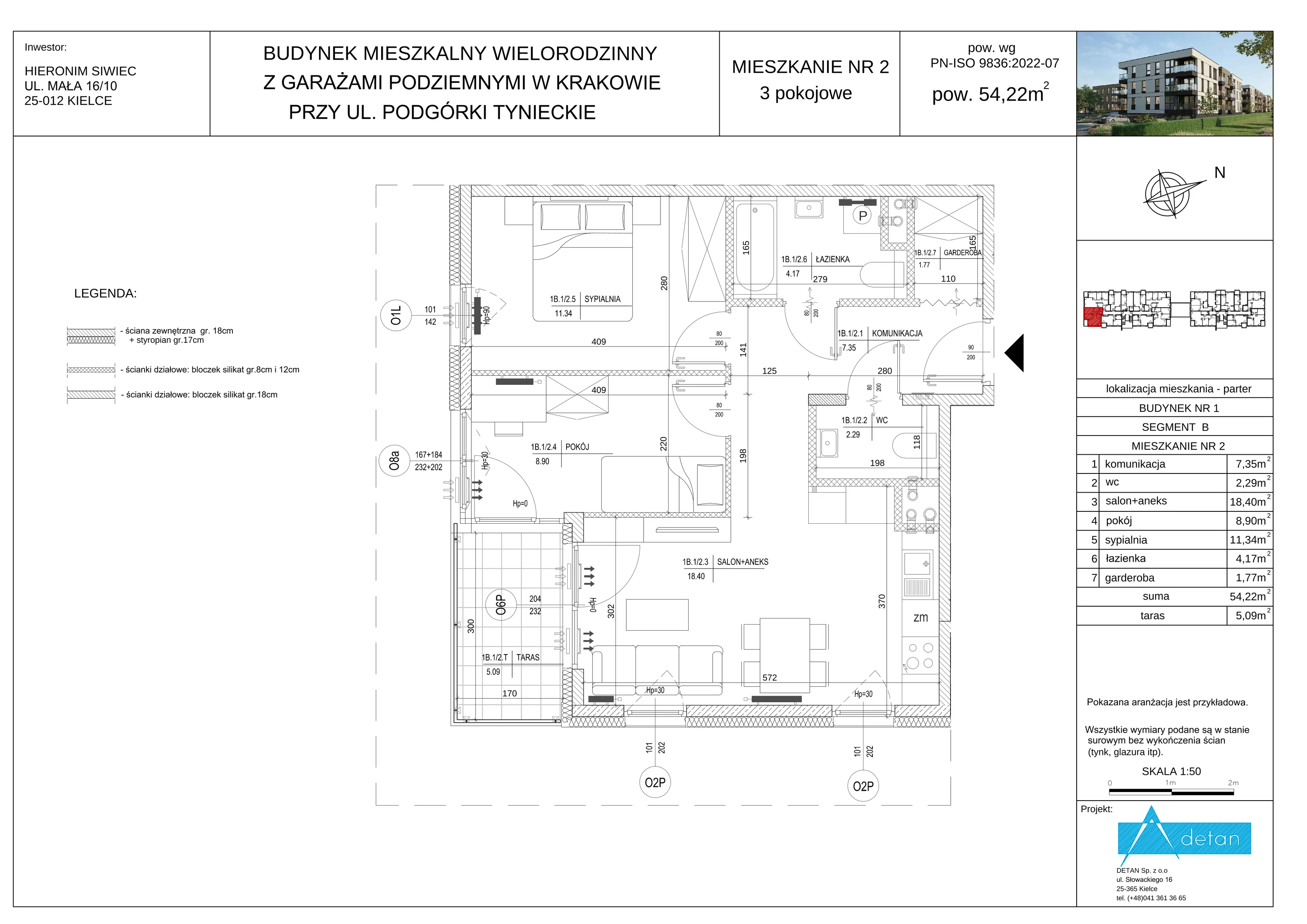 3 pokoje, mieszkanie 54,22 m², parter, oferta nr B-2, Podgórki Tynieckie, Kraków, Dębniki, ul. Podgórki Tynieckie