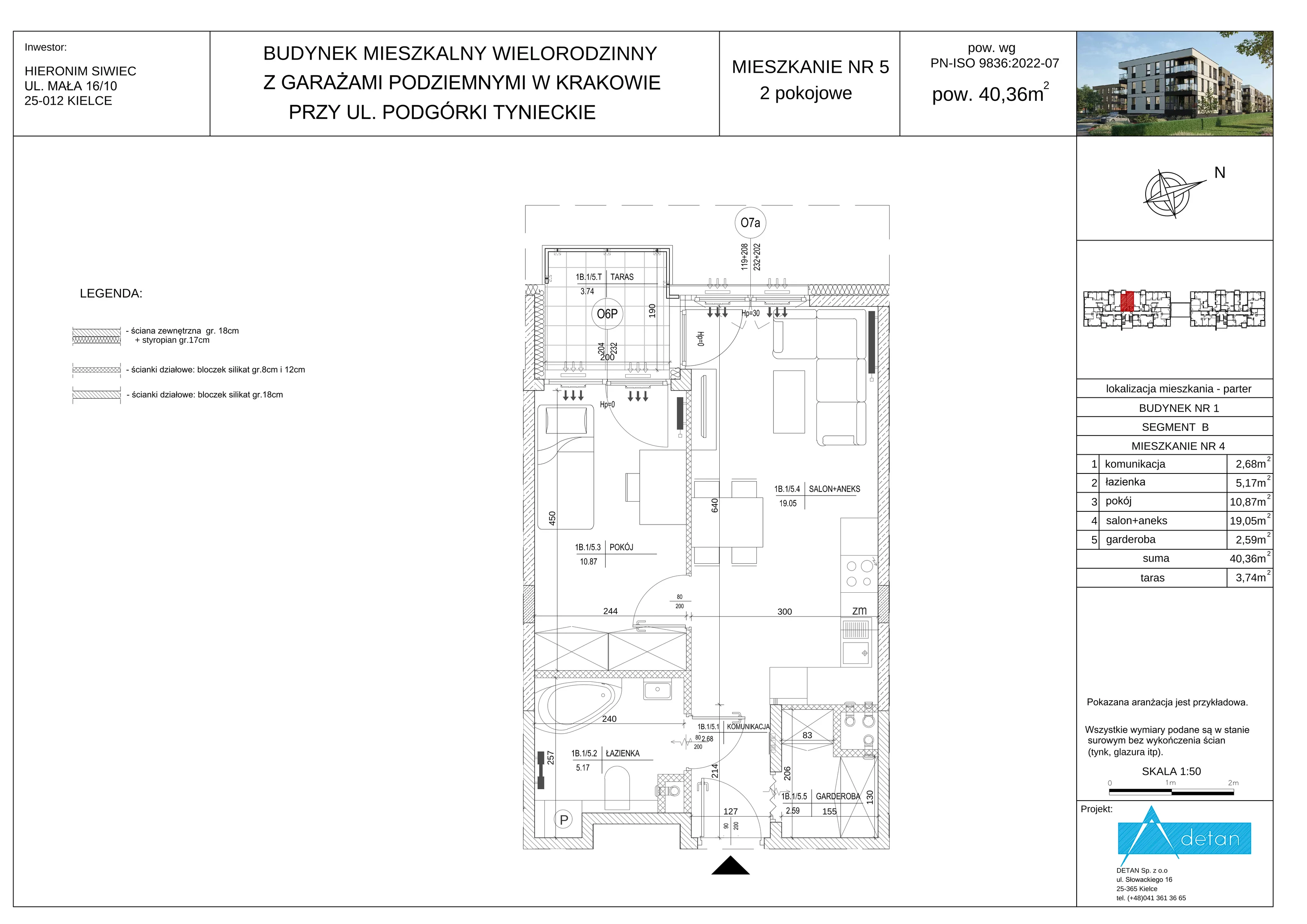 2 pokoje, mieszkanie 40,36 m², parter, oferta nr B-5, Podgórki Tynieckie, Kraków, Dębniki, ul. Podgórki Tynieckie