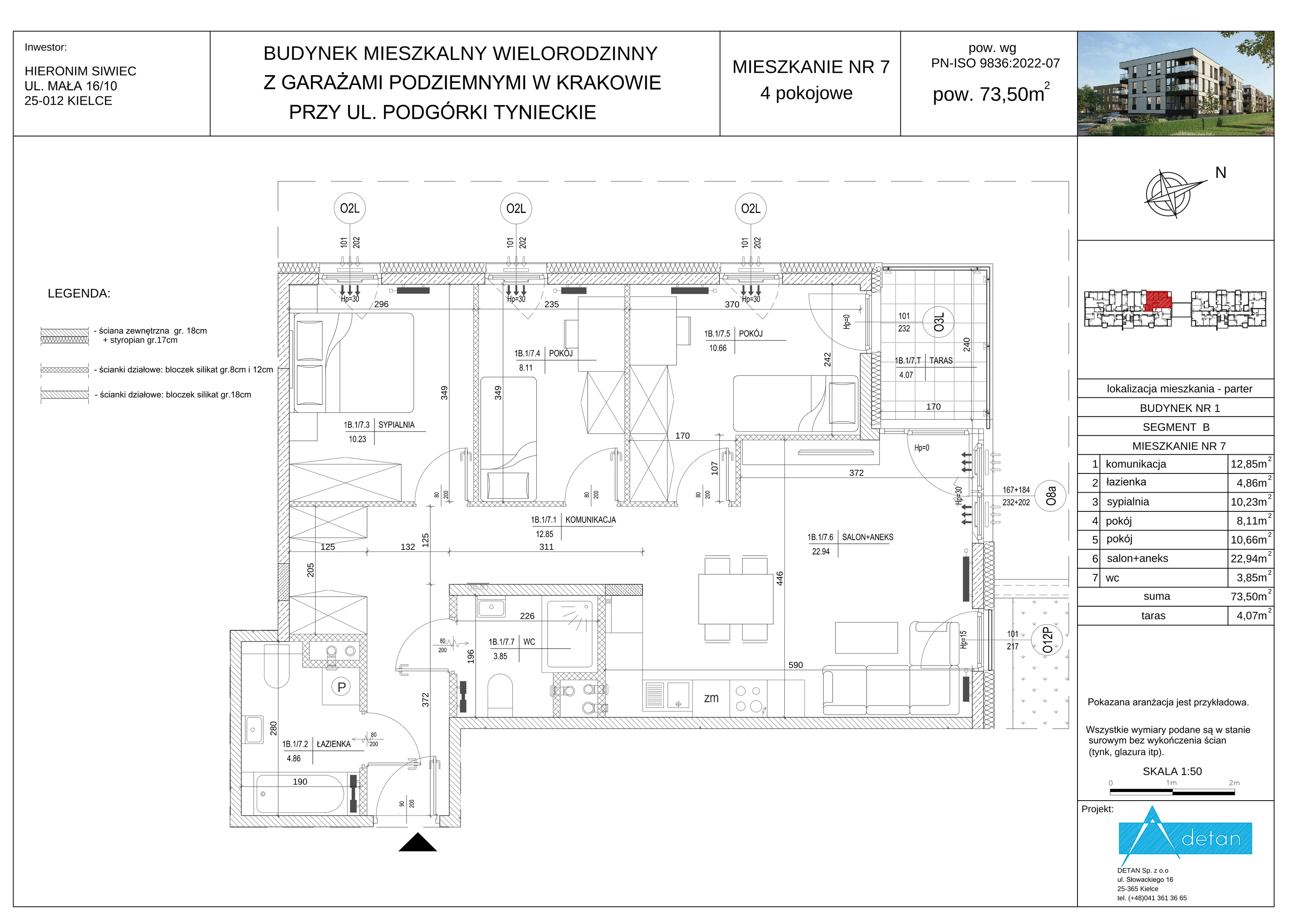 4 pokoje, mieszkanie 73,50 m², parter, oferta nr B-7, Podgórki Tynieckie, Kraków, Dębniki, ul. Podgórki Tynieckie