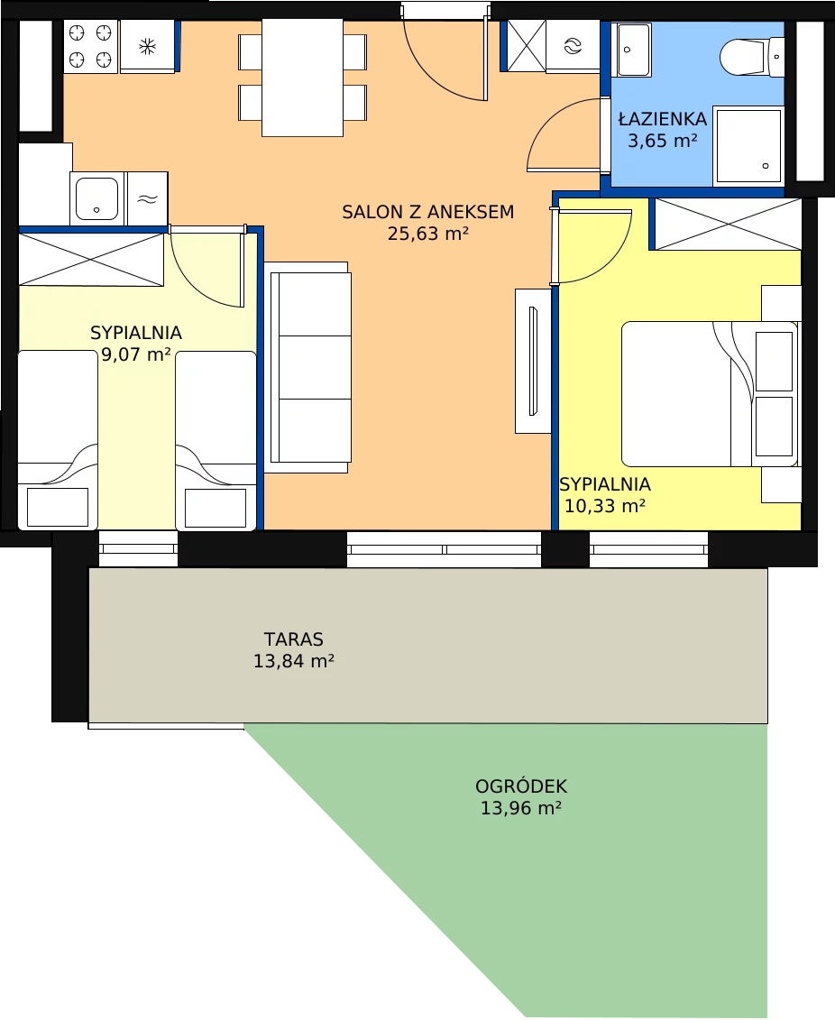 Zalety apartamentu 50.64 m², 14