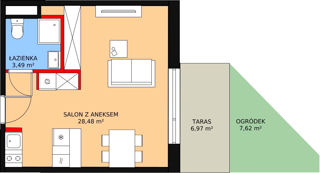 Apartament 33,03 m², parter, oferta nr 15, Apartamenty Zakopiańskie, Zakopane, ul. Szymony 17E