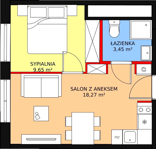 2 pokoje, apartament 32,52 m², parter, oferta nr 23, Apartamenty Zakopiańskie, Zakopane, ul. Szymony 17E