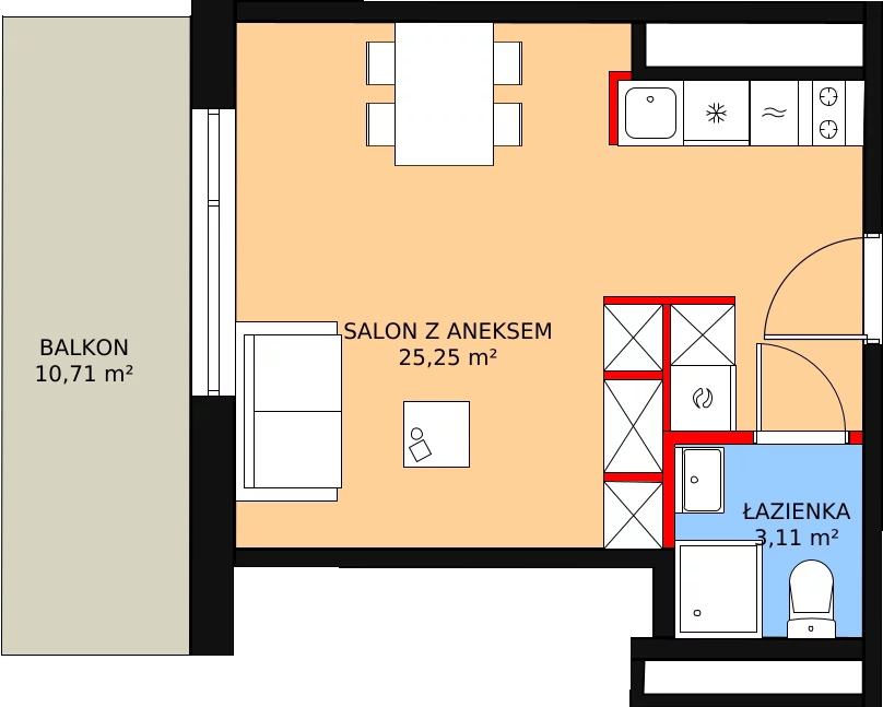 Apartament 29,28 m², piętro 1, oferta nr 122, Apartamenty Zakopiańskie, Zakopane, ul. Szymony 17E