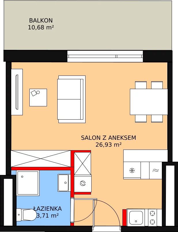 Apartament 31,65 m², piętro 2, oferta nr 236, Apartamenty Zakopiańskie, Zakopane, ul. Szymony 17E