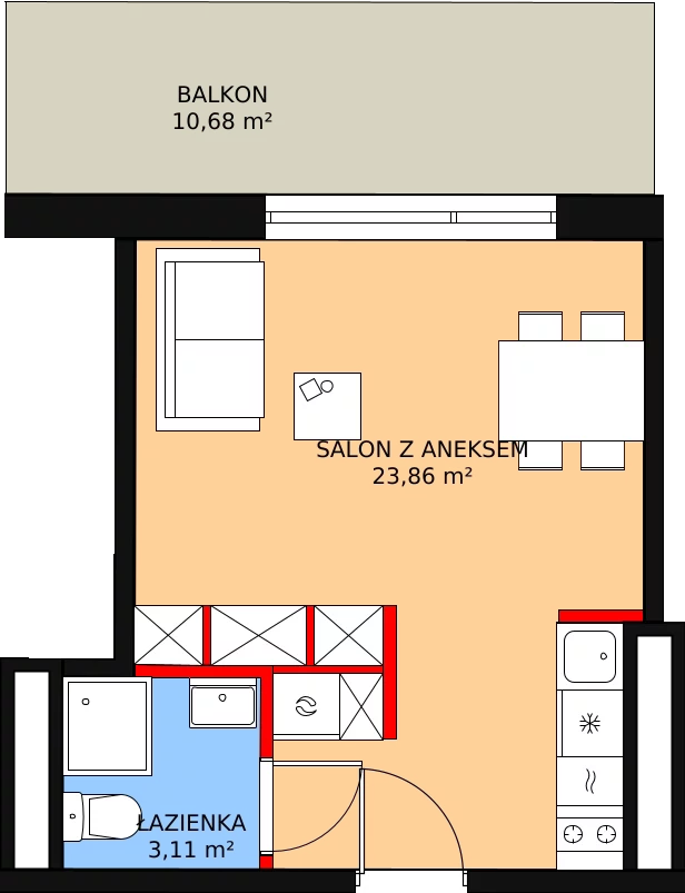 Apartament 27,94 m², piętro 3, oferta nr 327, Apartamenty Zakopiańskie, Zakopane, ul. Szymony 17E