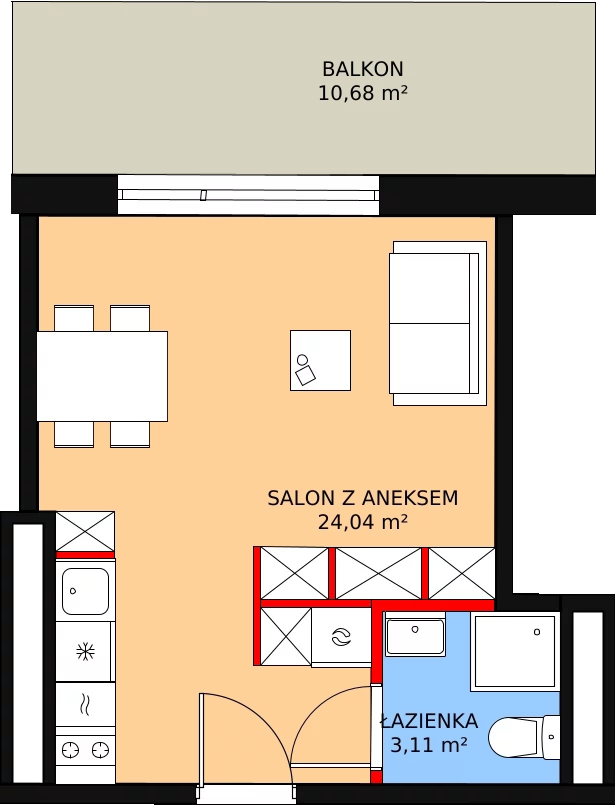 Apartament 27,94 m², piętro 3, oferta nr 334, Apartamenty Zakopiańskie, Zakopane, ul. Szymony 17E