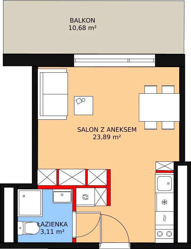 Apartament 27,96 m², piętro 3, oferta nr 338, Apartamenty Zakopiańskie, Zakopane, ul. Szymony 17E