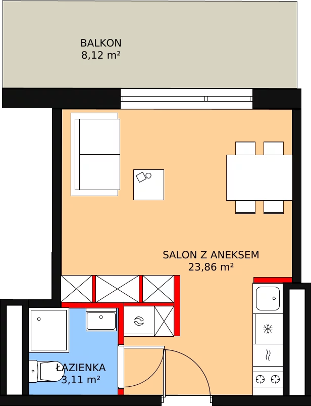 Apartament 27,94 m², piętro 4, oferta nr 421, Apartamenty Zakopiańskie, Zakopane, ul. Szymony 17E