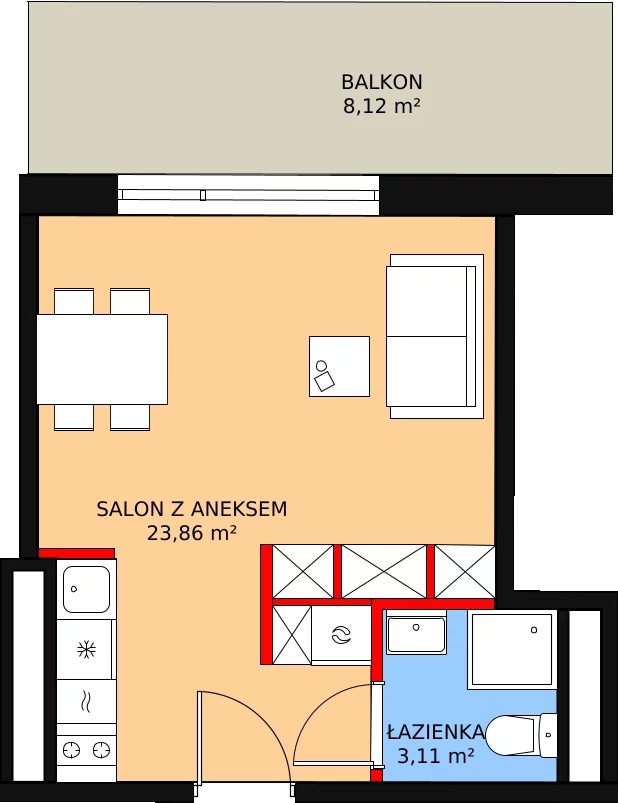 Apartament 27,94 m², piętro 4, oferta nr 422, Apartamenty Zakopiańskie, Zakopane, ul. Szymony 17E