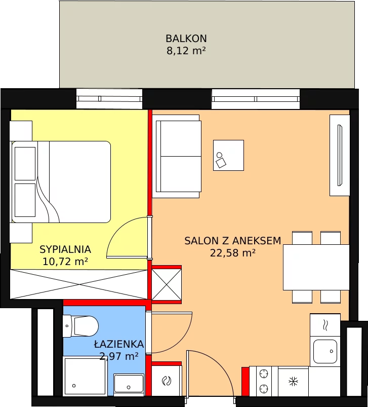 2 pokoje, apartament 37,56 m², piętro 4, oferta nr 423, Apartamenty Zakopiańskie, Zakopane, ul. Szymony 17E