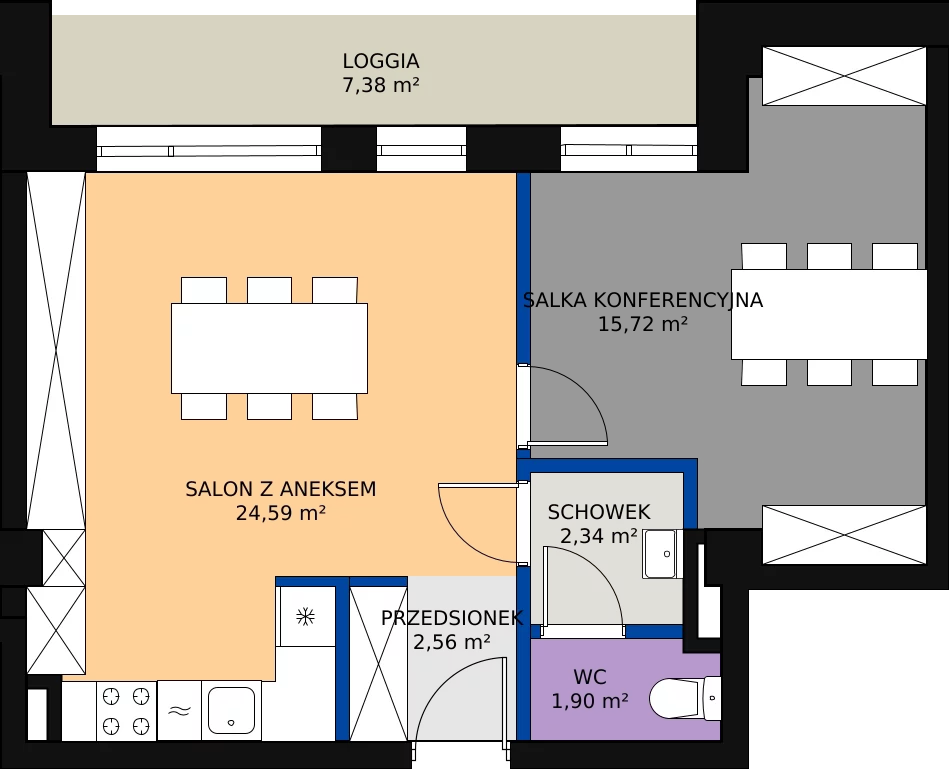 2 pokoje, mieszkanie 48,39 m², piętro 4, oferta nr A.4.42U, Aura Towers w Bydgoszczy - mieszkania z widokiem na Brdę!, Bydgoszcz, Bartodzieje, ul. Fordońska 4