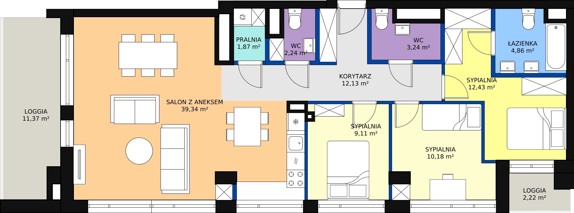 4 pokoje, mieszkanie 99,24 m², piętro 16, oferta nr B.16.127, Aura Towers w Bydgoszczy - mieszkania z widokiem na Brdę!, Bydgoszcz, Bartodzieje, ul. Fordońska 4