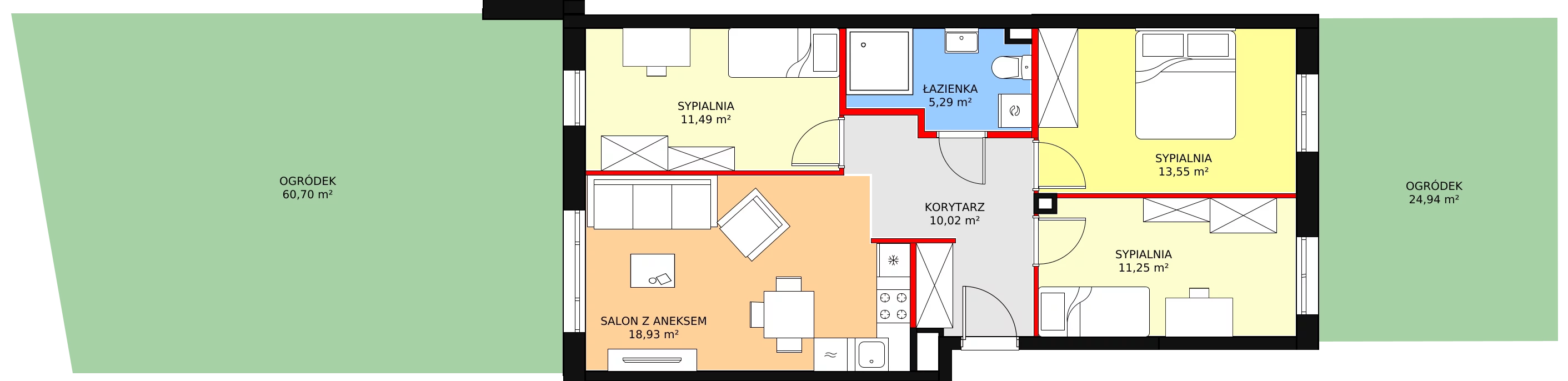 4 pokoje, mieszkanie 73,20 m², parter, oferta nr B.0.18, Helenów Park, Łódź, Bałuty, Bałuty-Doły, ul. Smugowa / Źródłowa