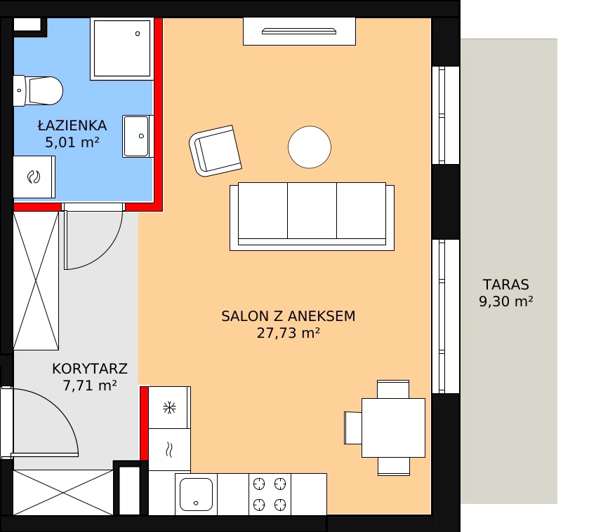 Mieszkanie 41,37 m², piętro 1, oferta nr I.1.174, Helenów Park, Łódź, Bałuty, Bałuty-Doły, ul. Smugowa / Źródłowa