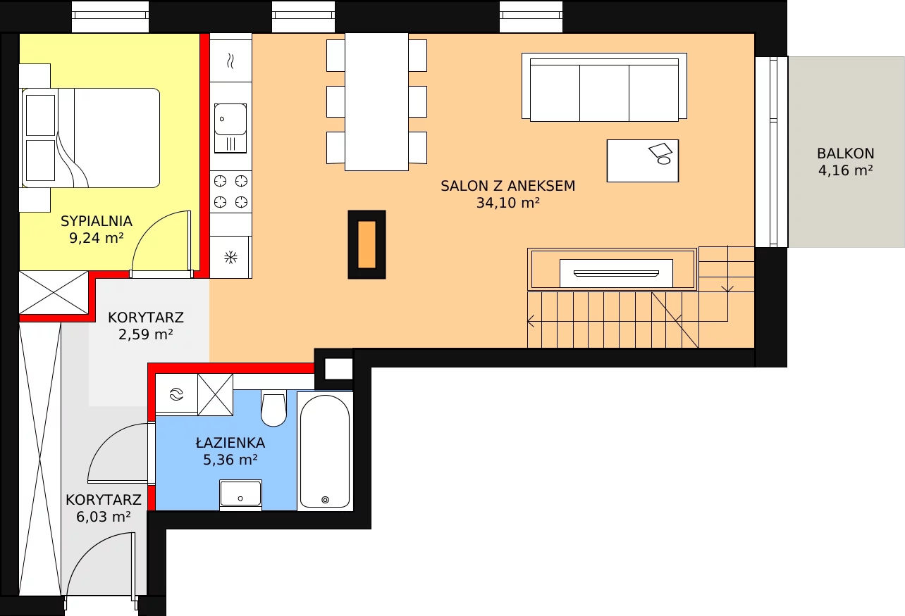 Mieszkanie 89,62 m², piętro 4, oferta nr 41, Apartamenty Mikusińskiego, Katowice, Wełnowiec-Józefowiec, ul. prof. Mikusińskiego / Józefowska