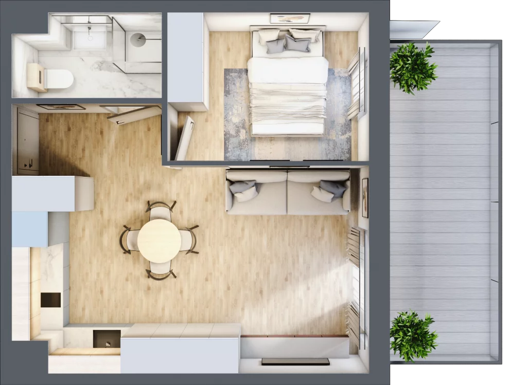 2 pokoje, apartament 36,12 m², piętro 1, oferta nr A/118, Apartamenty Bałtyk - komfortowe lokale nad morzem, Jastrzębia Góra, ul. Jantarowa 3