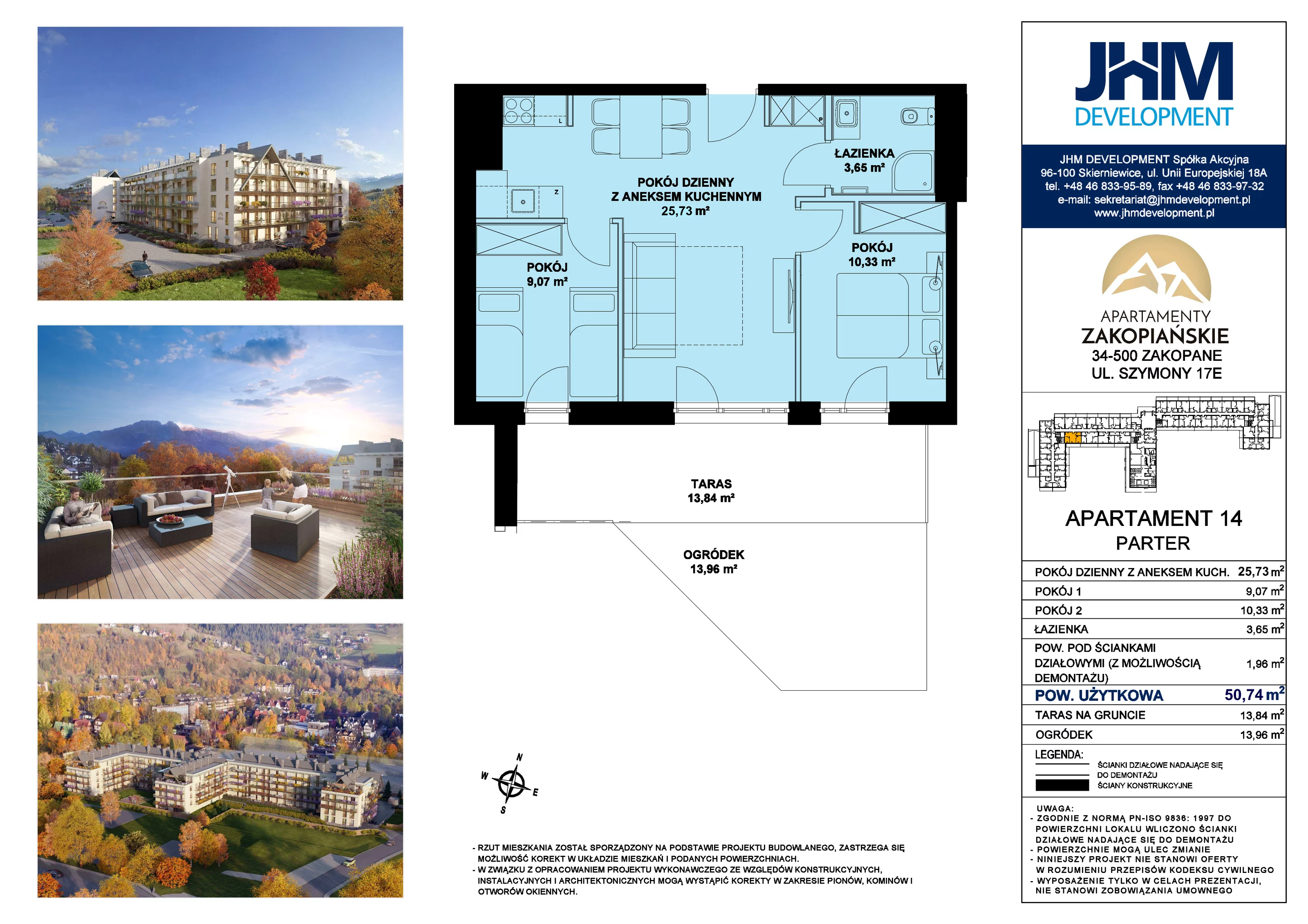 3 pokoje, mieszkanie 51,06 m², piętro 2, oferta nr 252, Apartamenty Zakopiańskie, Zakopane, ul. Szymony 17E