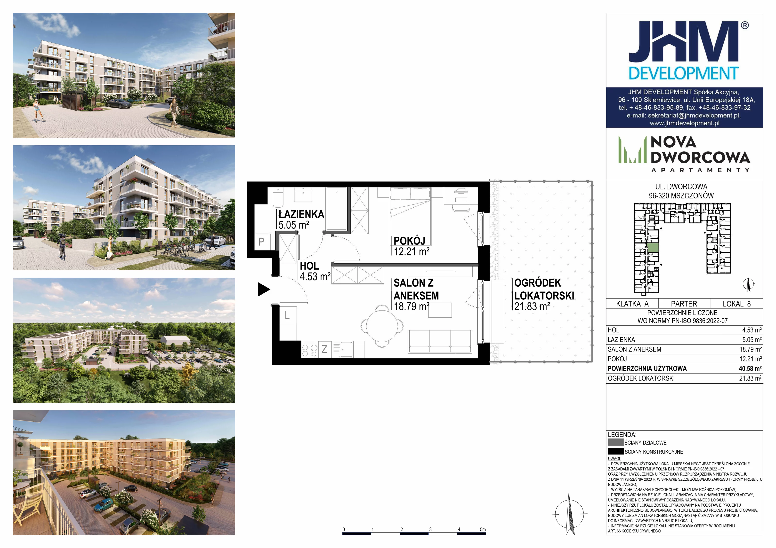 2 pokoje, mieszkanie 40,58 m², parter, oferta nr 8, Nova Dworcowa Apartamenty, Mszczonów, ul. Dworcowa 40