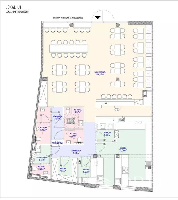 Lokal gastronomiczny 206,00 m², oferta nr , OR016876, Gdynia, Śródmieście, Śródmieście, Plac Kaszubski