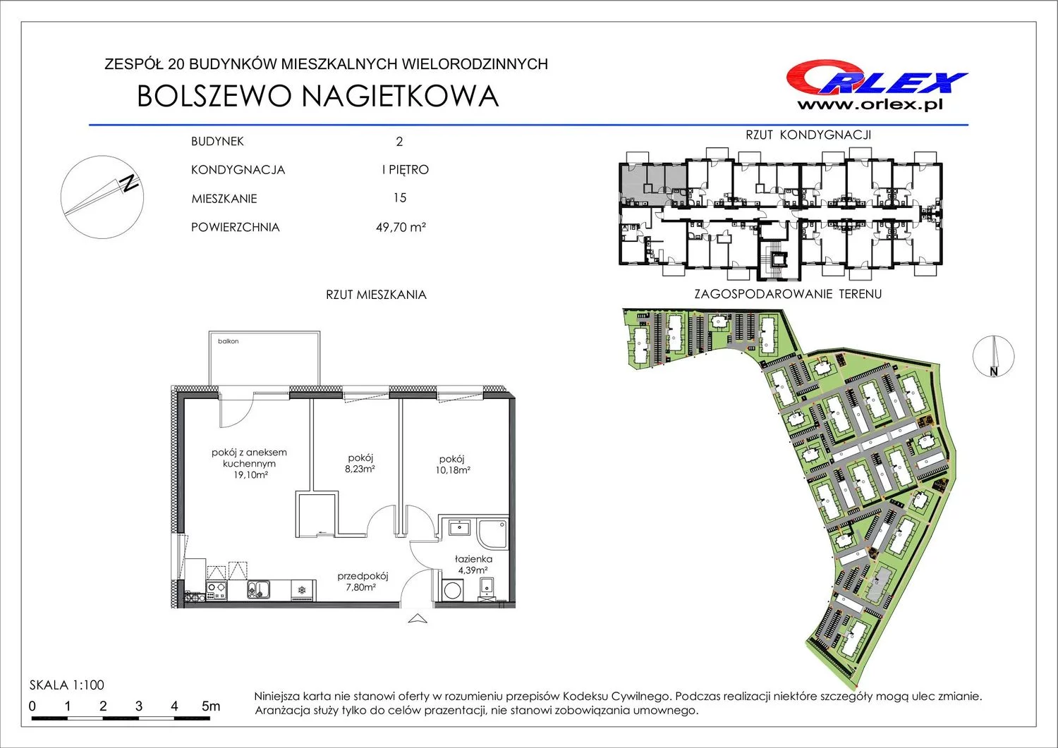 Mieszkanie 49,70 m², piętro 1, oferta nr 15, Nagietkowa, Bolszewo, ul. Nagietkowa