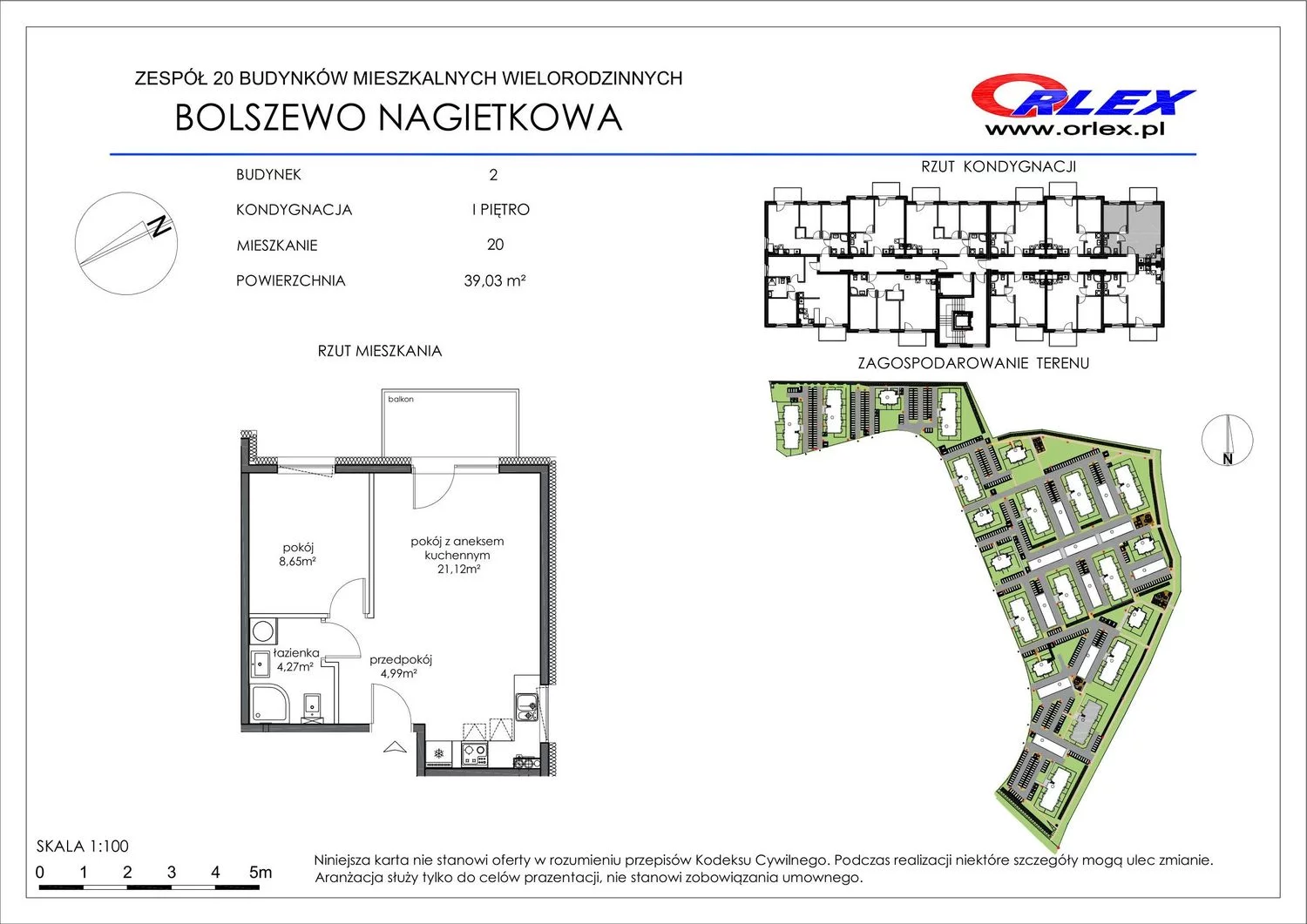 Mieszkanie 39,03 m², piętro 1, oferta nr 20, Nagietkowa, Bolszewo, ul. Nagietkowa